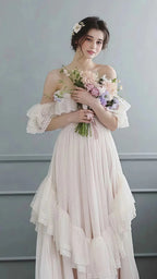 Vintage White Off The Shoulder Dots Ruffle Party Dresses