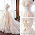 Wedding Dresses Long Tulle Prom Dresses With Lace Off The Shoulder