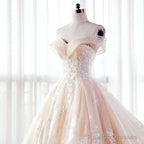 Wedding Dress Long Tulle Prom Dress With Lace Off The Shoulder