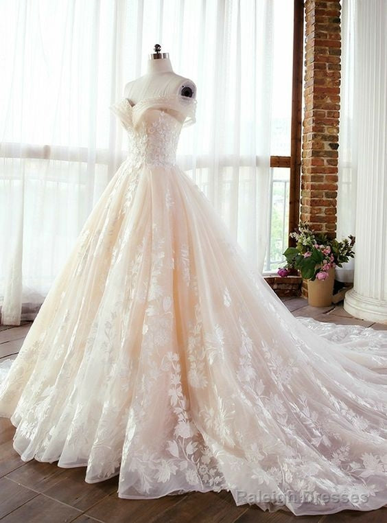 Wedding Dress Long Tulle Prom Dress With Lace Off The Shoulder Main image