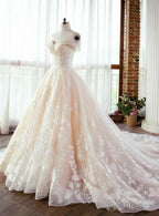Wedding Dresses Long Tulle Prom Dresses With Lace Off The Shoulder