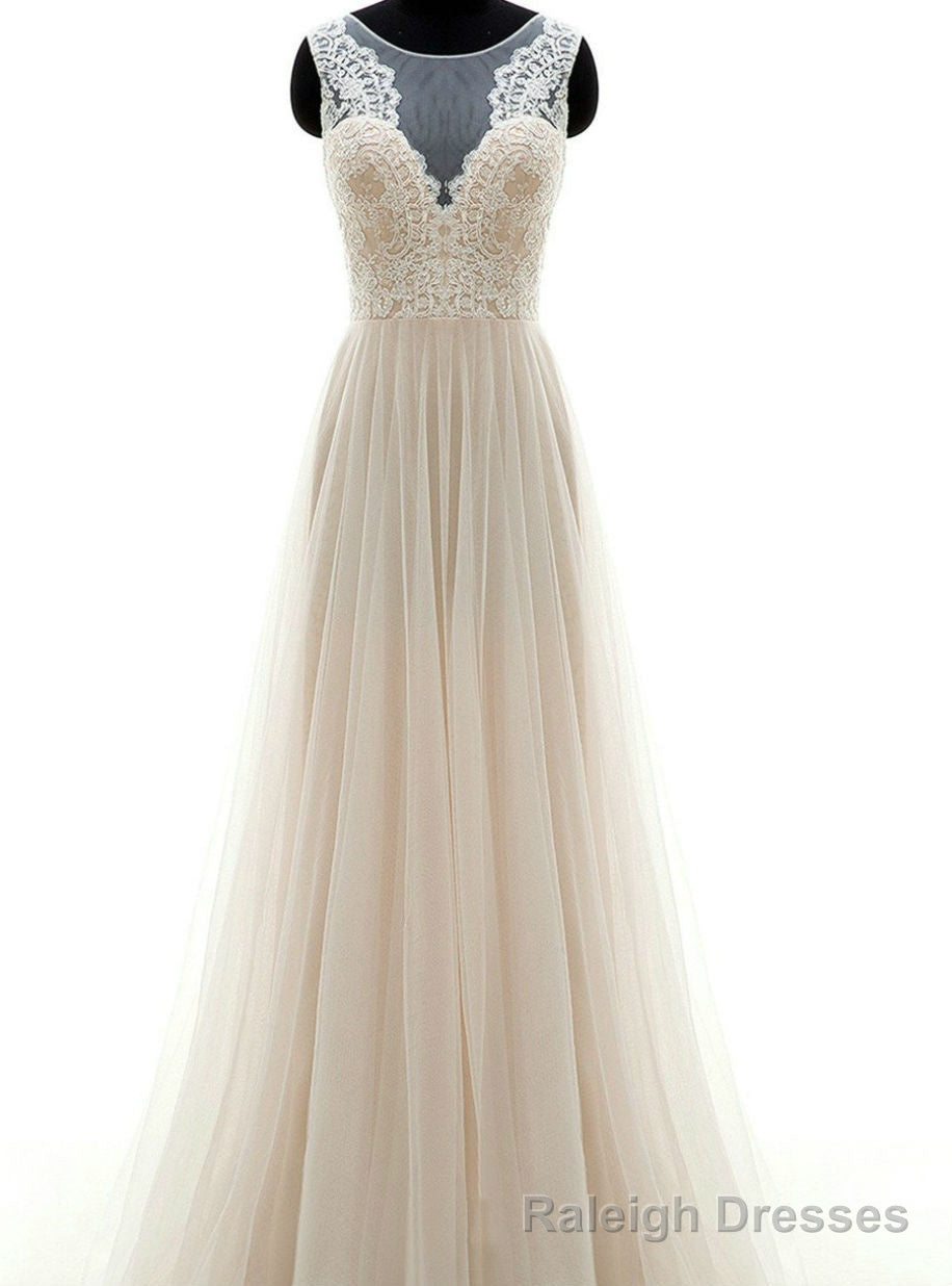 Wedding Gowns Sexy Open Back Wedding Dress A line Bridal Dress Illusion Lace