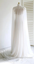 Weitese Dresses Prom Dresses Stores White Bridal Long Tulle Cape Sleeves With Embroidered Lace Appliques Long Wedding Dresses Prom Dresses Prom Wear Dress