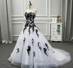 Weitese Formal WomenS Dresses Strapless Beautiful White And Black Long Prom Dress Ball Gown Wedding Dress Prom Clothing