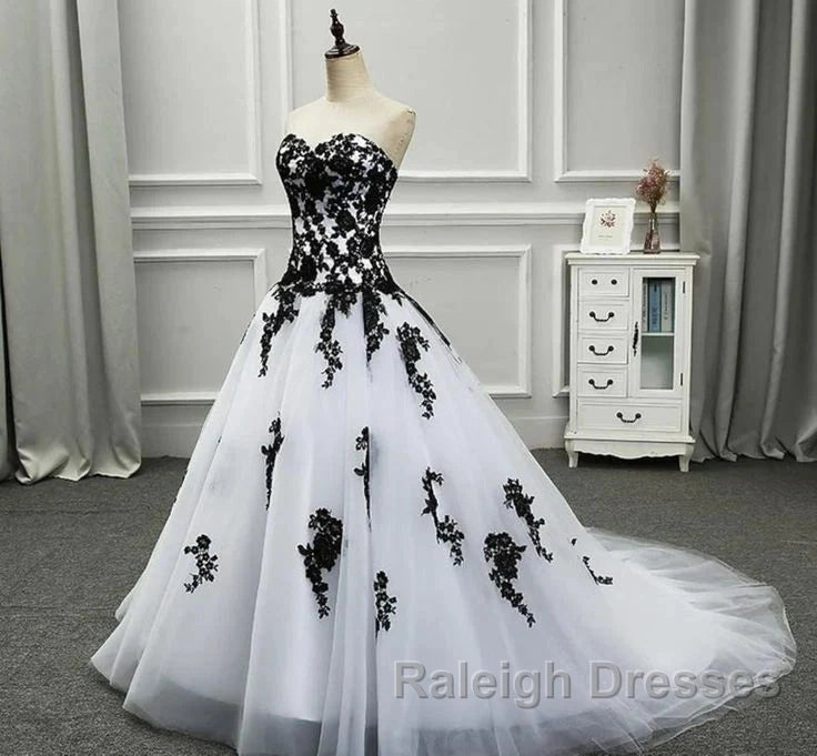 Weitese Prom WomenS Dress Strapless Beautiful White And Black Prom Dresses Long Ball Gown Wedding Dresses Prom Clothing