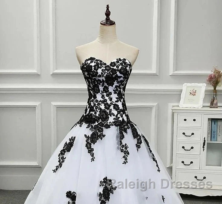 Weitese Formal WomenS Dresses Strapless Beautiful White And Black Long Prom Dress Ball Gown Wedding Dress Prom Clothing