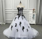 Weitese Formal WomenS Dresses Strapless Beautiful White And Black Long Prom Dress Ball Gown Wedding Dress Prom Clothing