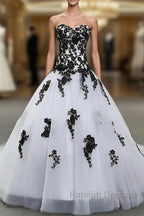 Weitese Prom WomenS Dress Strapless Beautiful White And Black Prom Dresses Long Ball Gown Wedding Dresses Prom Clothing