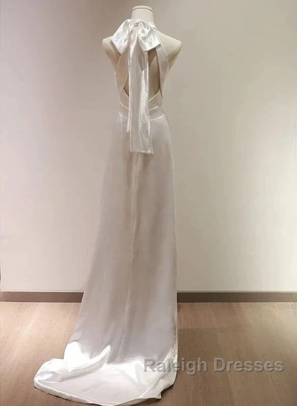 Weitese Prom WomenS Dress White Halter Light Wedding Dress Bride Dress Fishtail Prom Dress Stores Secondary image