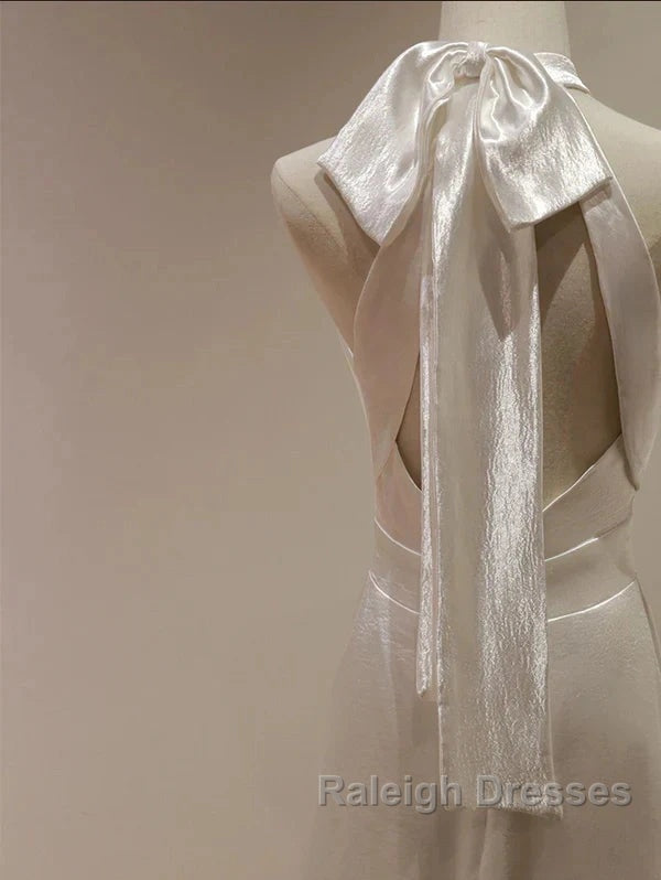 Weitese Formal WomenS Dresses White Halter Light Wedding Dresses Bride Dresses Fishtail Evening Dresses Prom Dress Stores