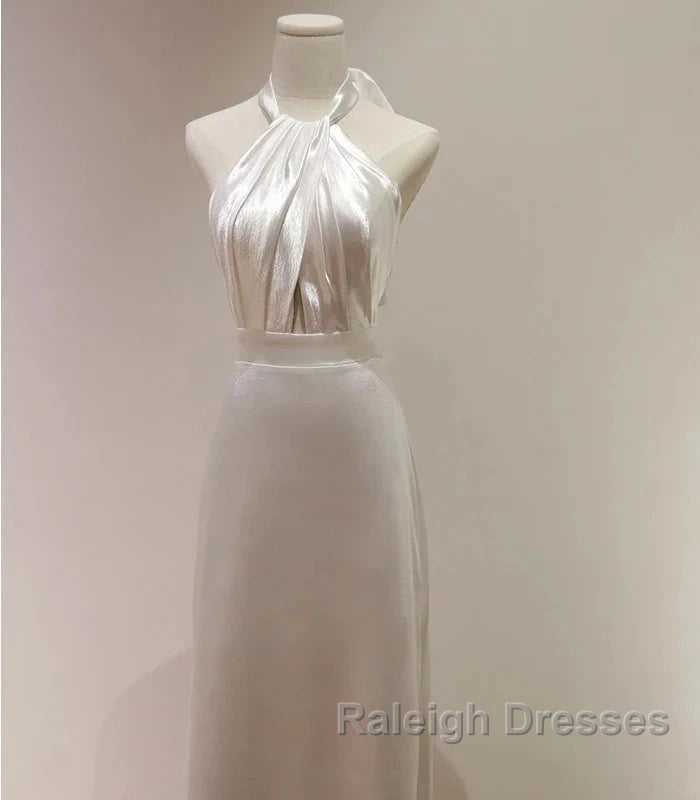 Weitese Prom WomenS Dress White Halter Light Wedding Dress Bride Dress Fishtail Prom Dress Stores