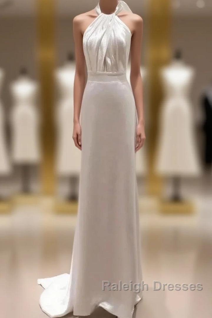 Weitese Prom WomenS Dress White Halter Light Wedding Dress Bride Dress Fishtail Prom Dress Stores