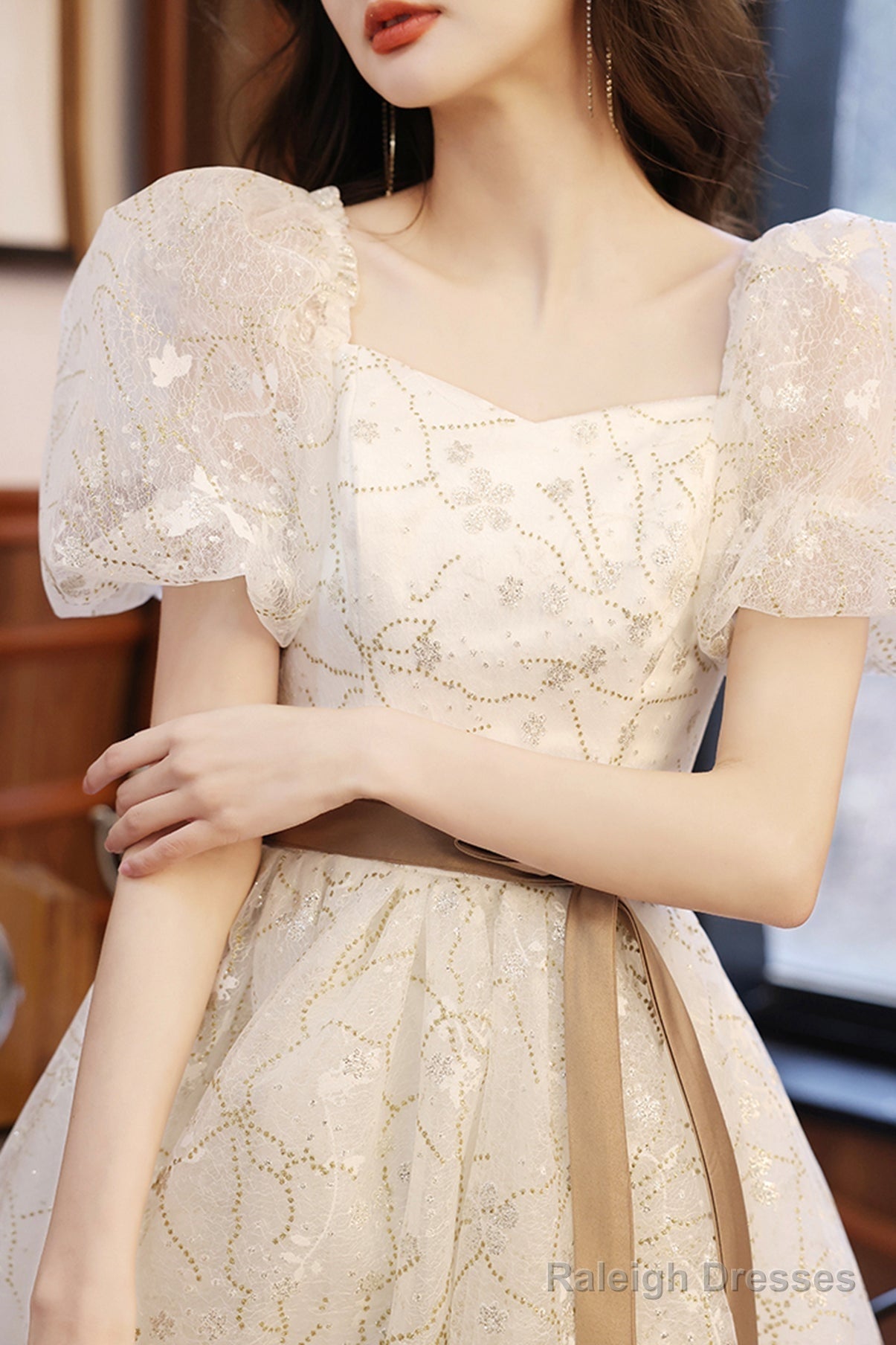 White A-Line Short Prom Dress White Prom Dress Secondary image