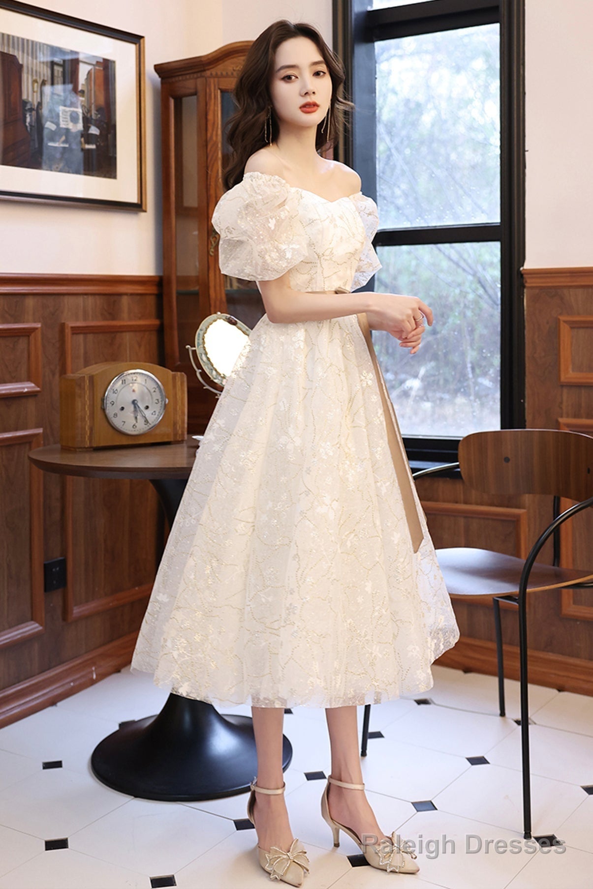 White A-Line Short Prom Dresses, White Party Dresses