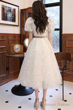 White A-Line Short Prom Dresses, White Party Dresses