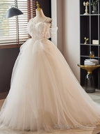 White A Line Sweetheart Neck Lace Tulle Long Prom Dress, White Long Formal Dress