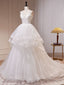 White A Line Tulle Long Prom Dress, White Tulle Sweet 16 Dresses