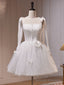 White A Line Tulle Short Prom Dress, Cute White Homecoming Dress