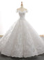 White Ball Gowns Tulle Lace Appliques Off the Shoulder Prom Dress