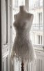 White Beaded Short Prom Dresses