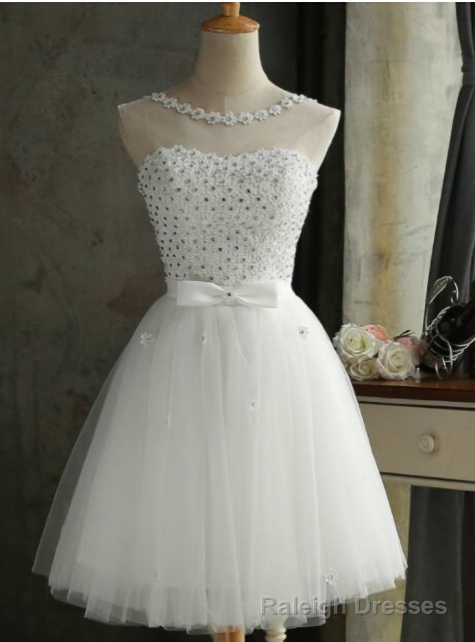 White Beading Homecoming Dress Main image