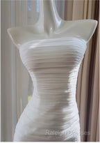 White Bodycon Dress Strapless Chiffon Long Prom Dress Simple Evening Dress