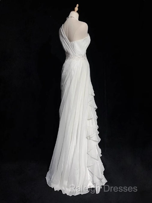 White Bodycon Satin Tulle Long Prom Dress Simple Wedding Dress Secondary image