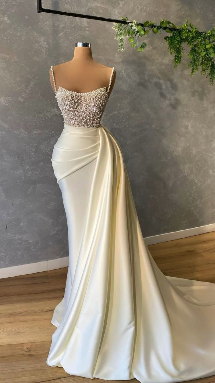 Ivory Prom Dress With Pearl Prom Dresses Formal Evening Dresses Secondary image