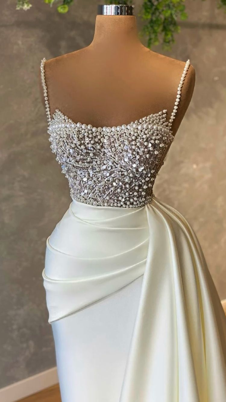 Ivory Prom Dress With Pearl Prom Dresses Formal Evening Dresses Main image
