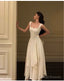 White Elegant Irregular Hem Long Prom Dress