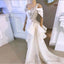 White Elegant Mermaid Prom Dresses Shiny Crystal Rhinestone Long Prom Gowns Tulle Ruffles Flowing Ribbon