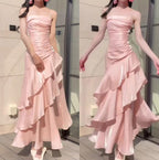 Vintage-Inspired Birthday Prom Dress Under $160 White Ruffled Layered Fairytale Graduation Prom Dress