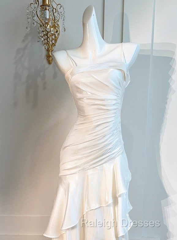 White Enchanted  Prom Dress For Party&Birthday&Graduation-Ruffled Layered Fairytale Evening Dress