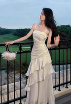 Vintage-Inspired Birthday Prom Dress Under $160 White Ruffled Layered Fairytale Graduation Prom Dress