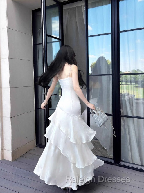 White Enchanted Prom Dresses For Prom&Birthday&Graduation-Ruffled Layered Fairytale Prom Dresses