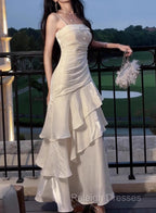 White Enchanted  Prom Dress For Party&Birthday&Graduation-Ruffled Layered Fairytale Evening Dress