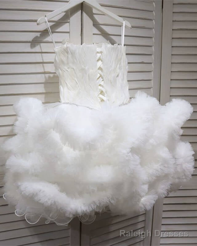 White Feather Corset Organza Layered Dress