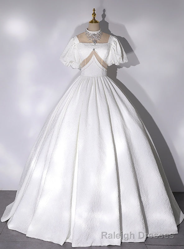 White High Neck Backless Crystal Quinceanera Dress Main image