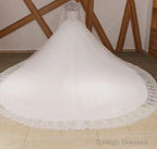 White/Ivory Long Sleeve Lace Muslim Wedding Dresses Uk High Neck Bridal Gowns