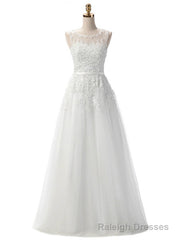 White Lace Beading Scoop Sleeveless Bridesmaid Dress