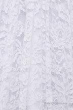 White Lace Off The Shoulder Short Sleeve Corset Wedding Dresses