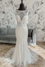 White Lace Open Back Mermaid Long Wedding Dresses Beautiful
