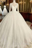White Lace Tulle Long Prom Dress, White Lace Wedding Dress