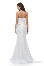 White Mermaid Lace Sweetheart Pleats Belt Wedding Dresses