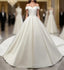 White Off Shoulder Satin Long Prom Dresses White Prom Dresses White Wedding Dresses White Prom Dresses