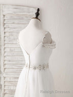 White Off Shoulder Tulle Beads Long Prom Dress White Evening Dress