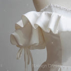 White Satin Off Shoulder Beaded Sweetheart Prom Dresses White Long Prom Dresses