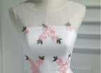 White Short Cute Graduation Prom Dresses Lovely Prom Dresseses Tulle With Flowers