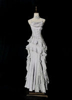 White Retro Fashion Elegant Long/Short Lace Homecoming Dress Prom Dress Evening Gown