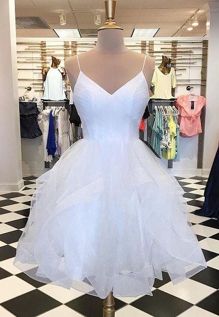 White Sparkly Short Prom Dress Homecoming Dresses Dance Dress